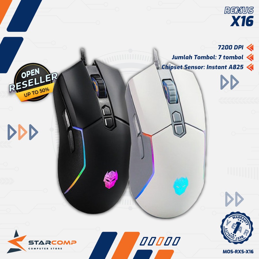 Jual Mouse Gaming Rexus Xierra X16 RGB Gaming Mouse | Shopee Indonesia