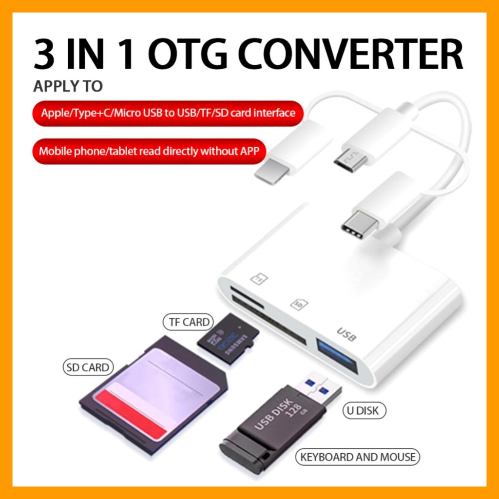 Jual Card Reader 5in1 MicroUSB OTG SD Card MicroSD USB 3.0 Lightning