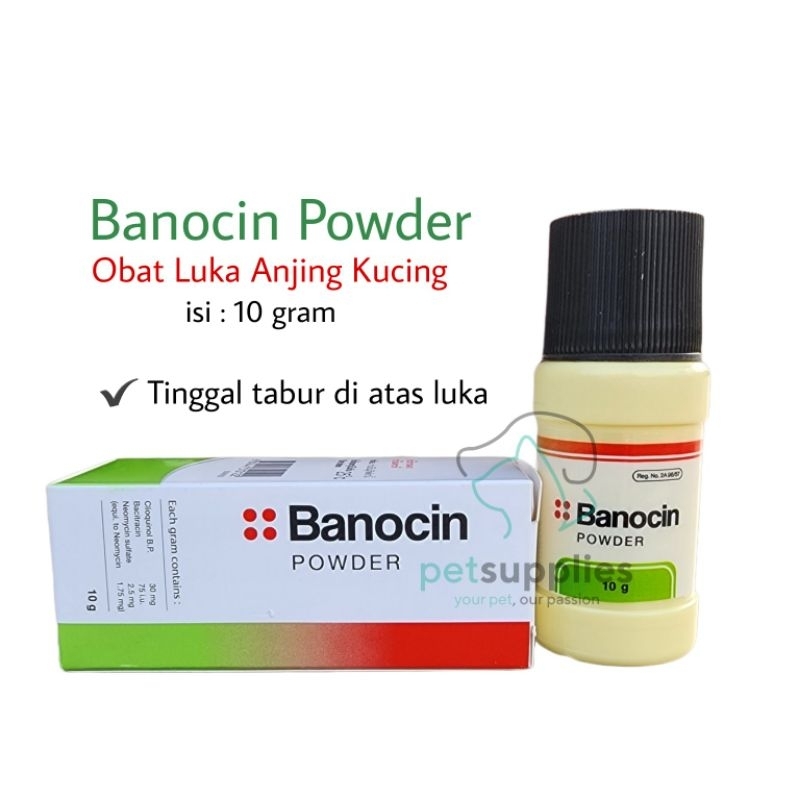 Jual Obat Luka Anjing Kucing BANOCIN POWDER isi bersih 10 gram | Shopee ...