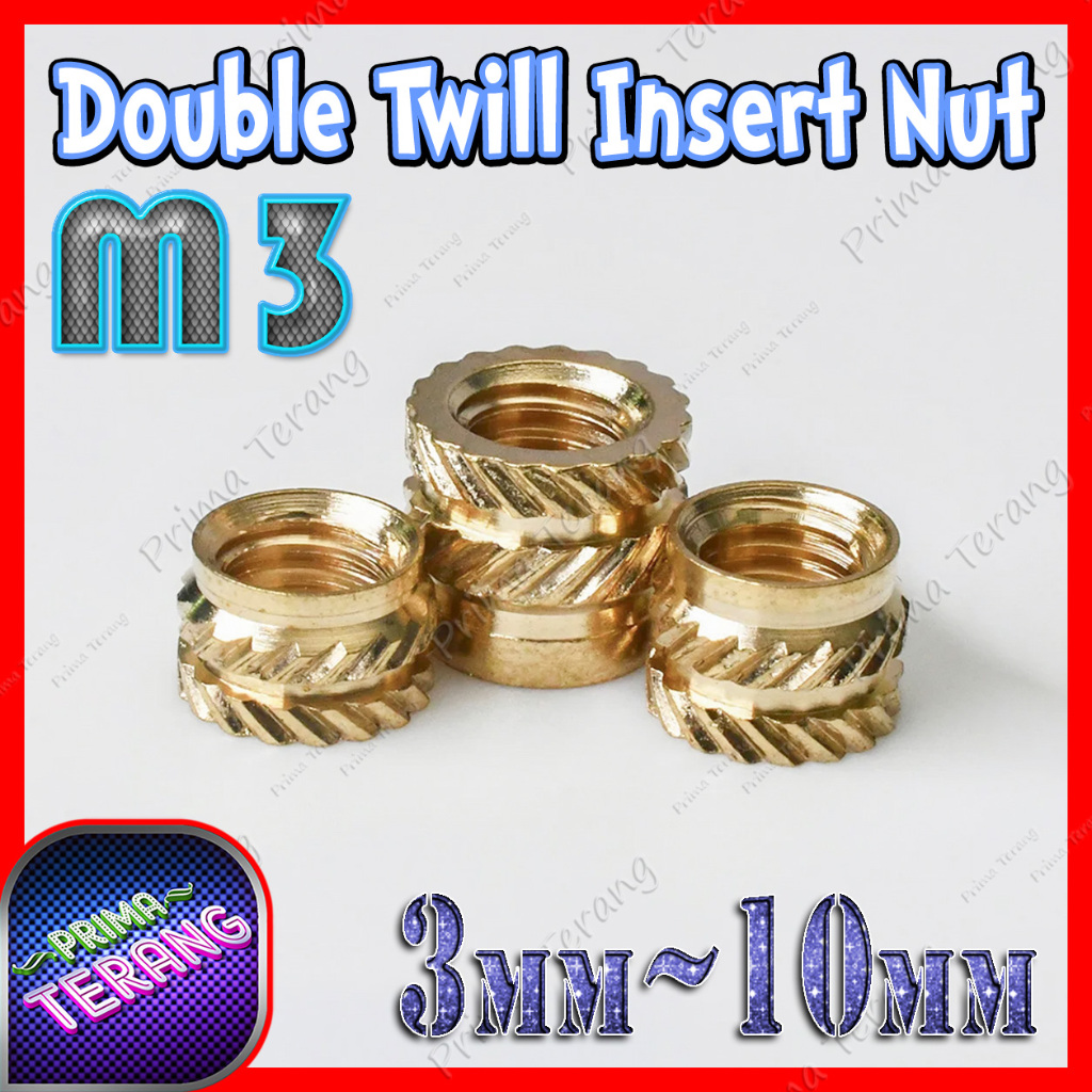 Jual Insert Nut M 3 Knurled Mur Tanam 3 4 5 6 8 10 mm Kuningan Hot Melt ...