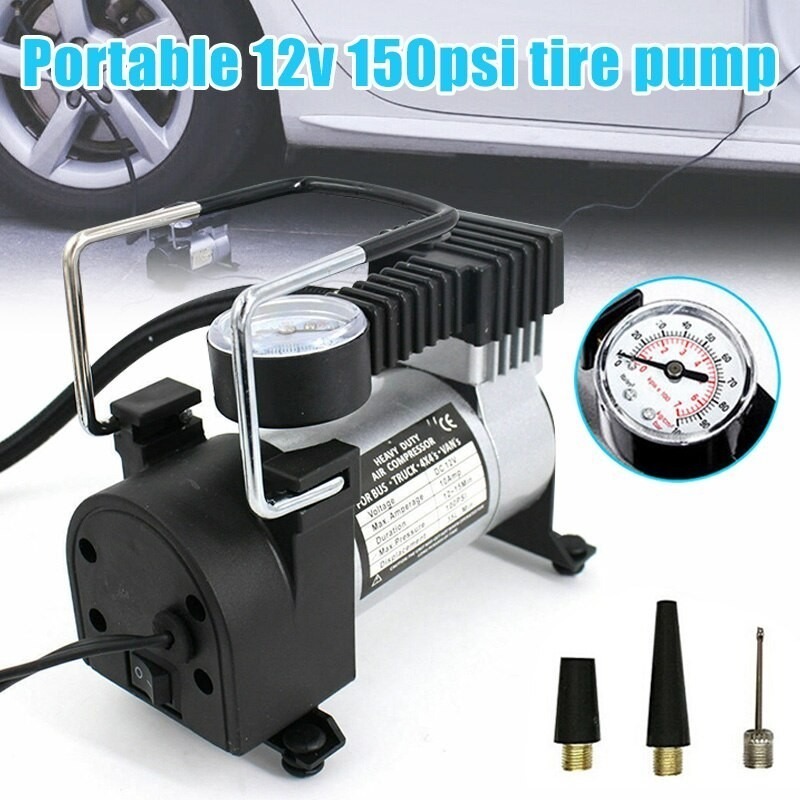 Jual kompresor mini pompa angin ban mobil motor air compressor DC ...