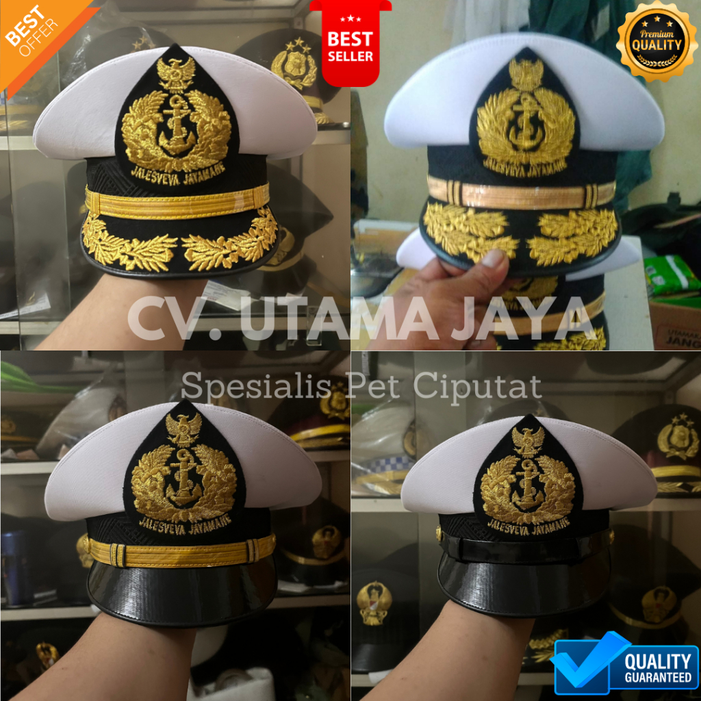 Jual Topi Pet PAMA TNI AL PRIA Tamtama Bintara PAMA PAMEN PATI Perwira ...