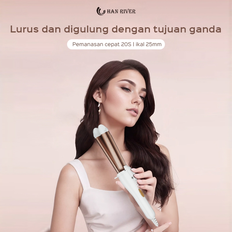 Jual HAN RIVER Catokan Rambut Curly 2in1 Pemanasan 20 Detik Catokan ...