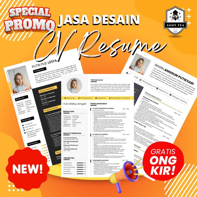 Jual Desain Baru! Jasa Desain CV Resume dan Surat Lamaran Kerja Paling ...