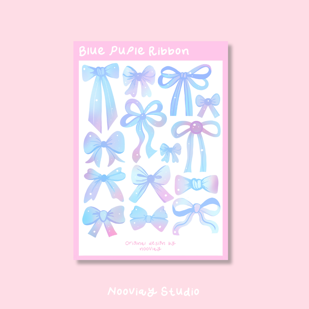 Jual Blue Ribbon Coquette Aesthetic Glitter Sticker Sheets | Shopee ...