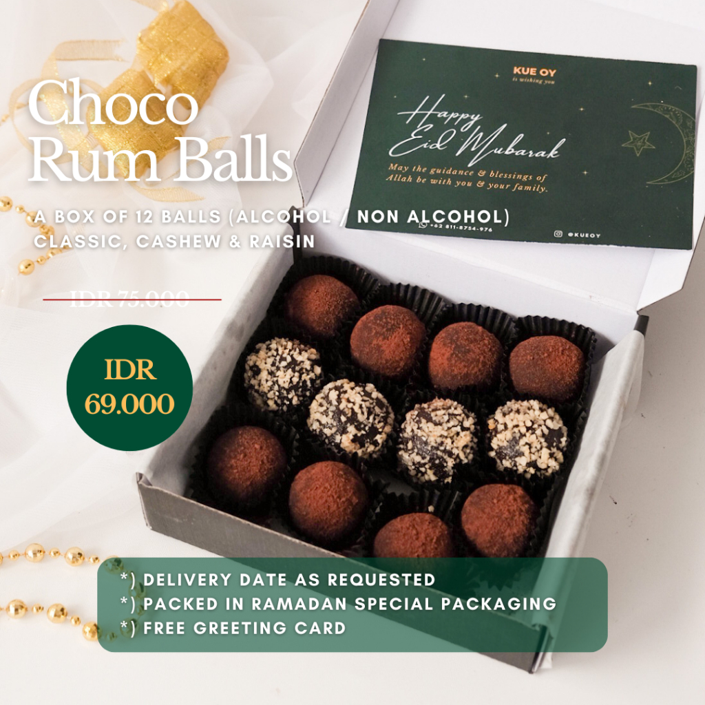 Jual BUKA PUASA HAMPERS / PARCEL IDUL FITRI Choco Rum Balls (Halal