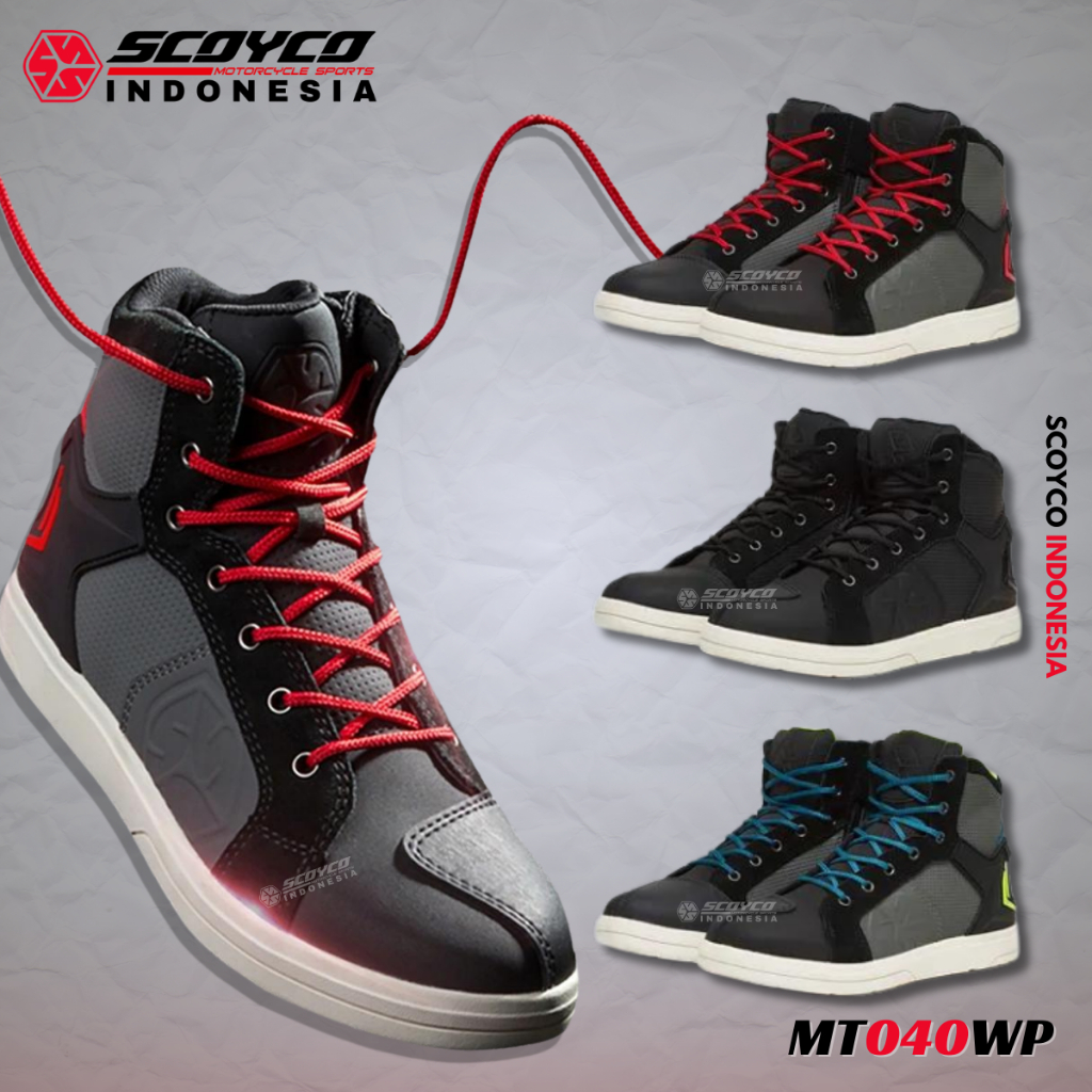 Jual Sepatu Casual Waterproof Sneakers Racing Shoes Bahan Kulit Scoyco ...