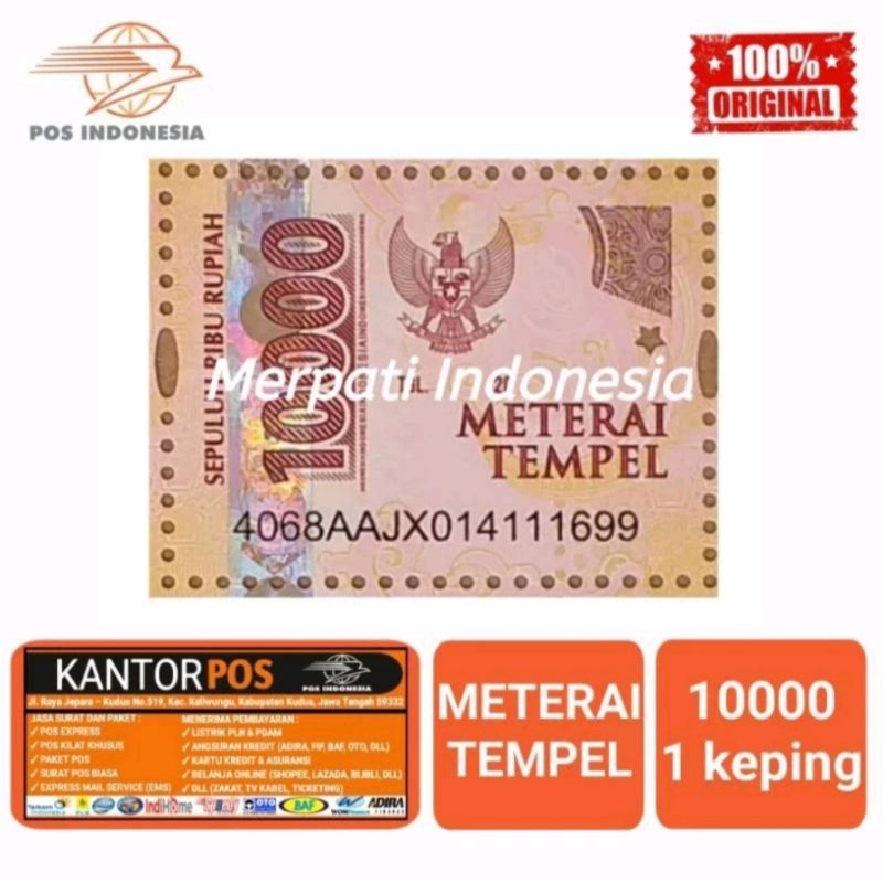 Jual Meterai Tempel 10000 Original Shopee Indonesia