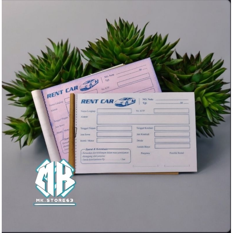 Jual NOTA SEWA MOBIL 2 PLY 1/4 FOLIO | RENTAL MOBIL KOSONGAN 1/4 FOLIO ...