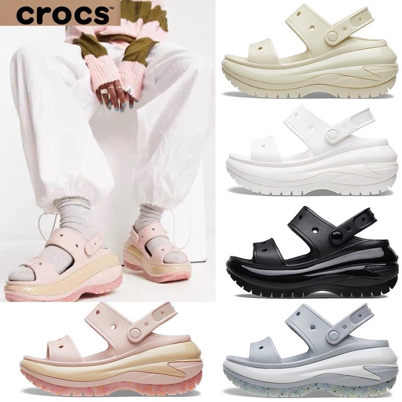 Jual [READY STOCK] SANDALS MEGA CRUSH SLIDE WEDGES (Free Jibbitz ...