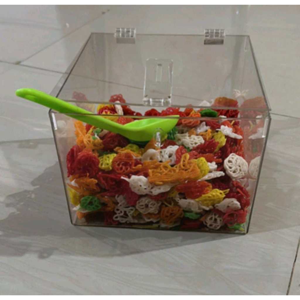Jual Kotak Penyimpanan Krupuk Seblak Custom PxLxT 20x20x15cm | Shopee ...