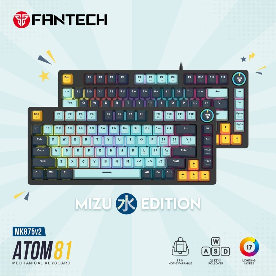 Jual KEYBOARD FANTECH ATOM81 MK875 V2 TKL GAMING MECHANICHAL | Shopee ...