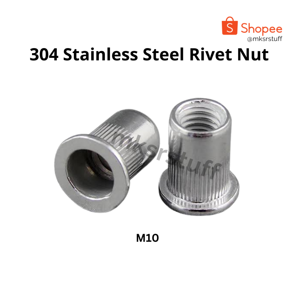 Jual (20pcs) M10 - Rivet Nut Stainless Steel | Shopee Indonesia