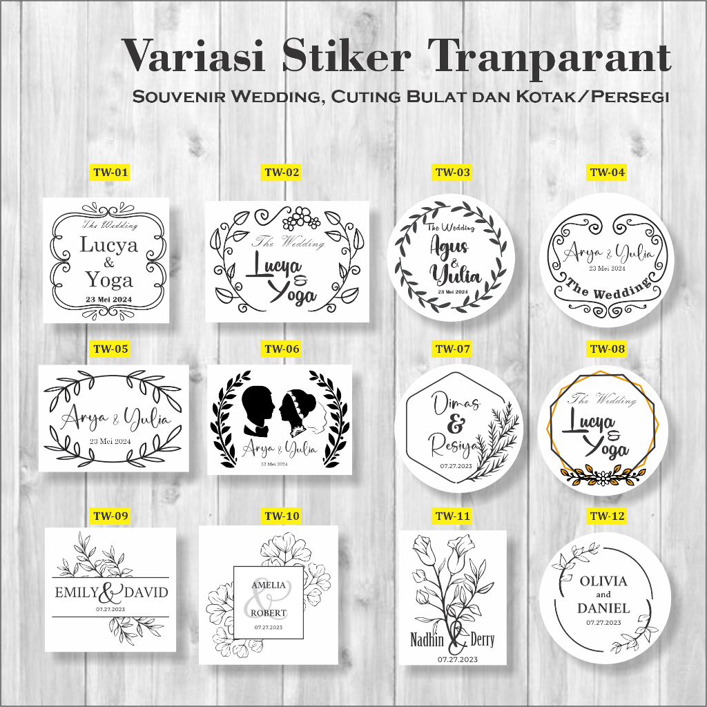 Jual Stiker Murah Bandung - Sticker Label Souvenir Penikahan Wedding ...
