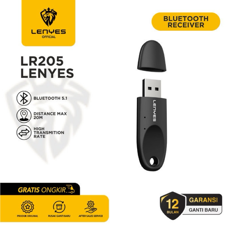 Jual Lenyes LR205 Bluetooth Receiver USB Wireless Audio Dongle Car ...