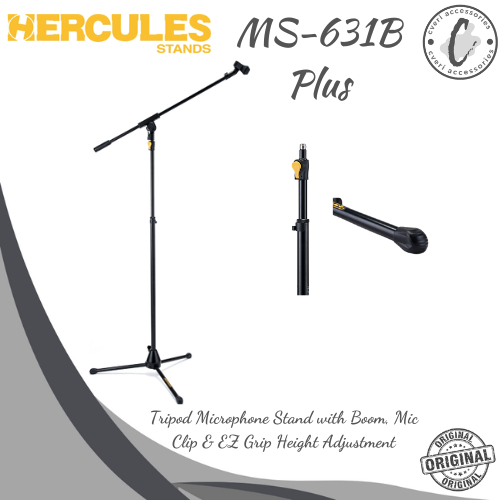 Jual Hercules MS631B Plus Tripod Microphone Stand with Boom Original MS