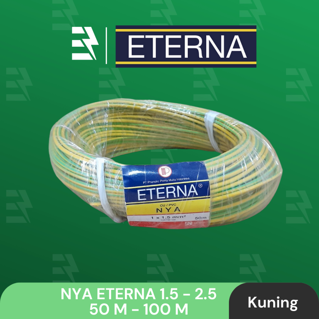 Jual ETERNA Kabel Listrik NYA Engkel Tunggal 1,5 - 2,5 mm 50 dan 100 ...