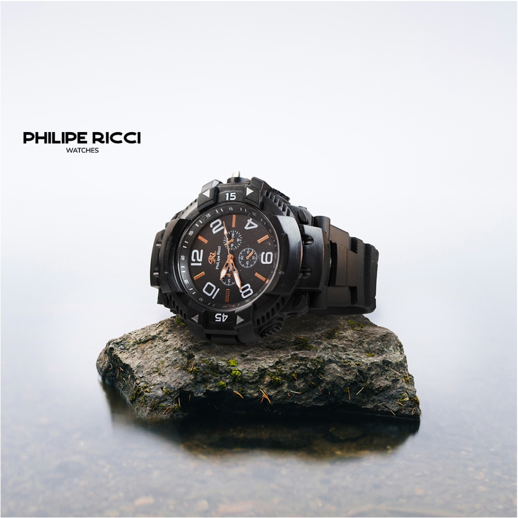 Jual PhiLipe Ricci Jam Tangan Pria Analog Diameter Bulat Besar Strap ...