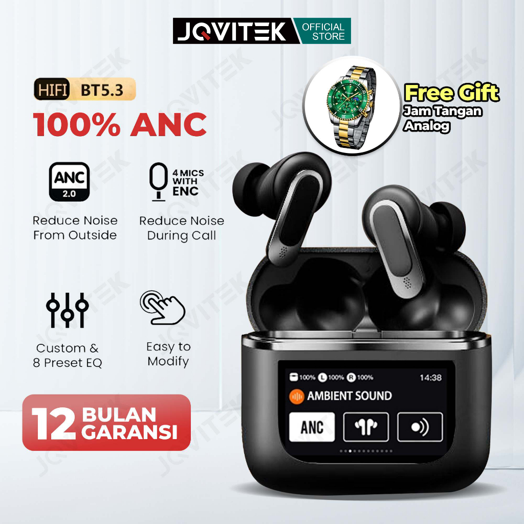 Jual (GRATIS JAM TANGAN 20 PEMBELI PERTAMA) JQVITEK TWS EP37 Headset
