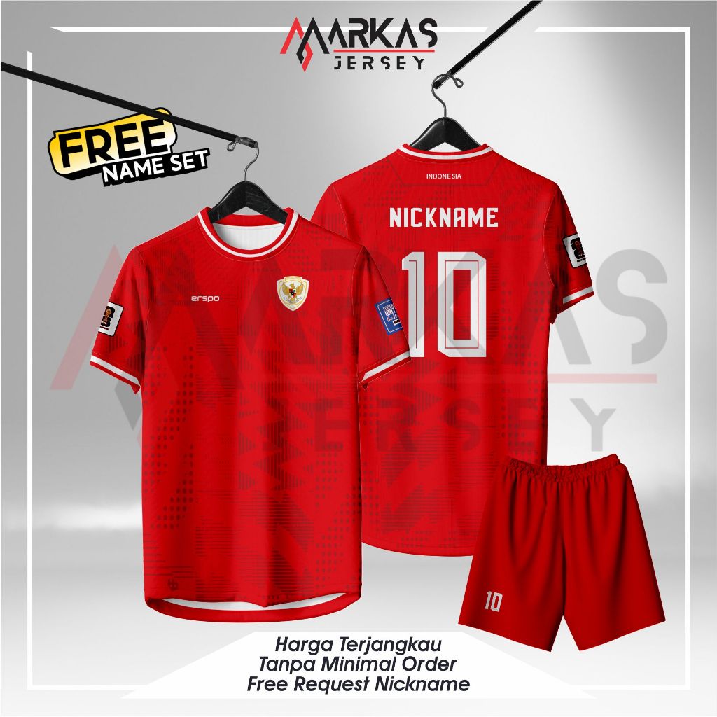 Jual JERSEY BAJU KAOS TIMNAS INDONESIA ERSPO NEW 2024 FULLPRINTING