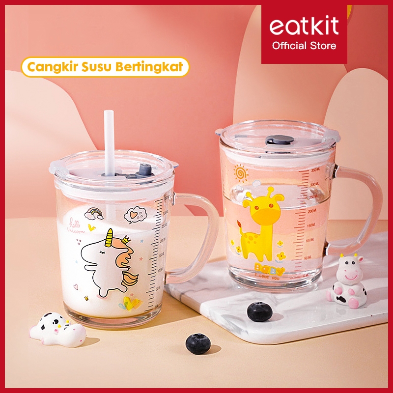 Jual Eatkit Gelas Minum Anak Mug Susu Anti Tumpah 400ml Dengan Gagang ...