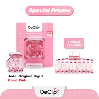 Jedai Bangkok Gigi 5 + Jepit Tabung 9,5cm Declip Original Warna Coral Pink