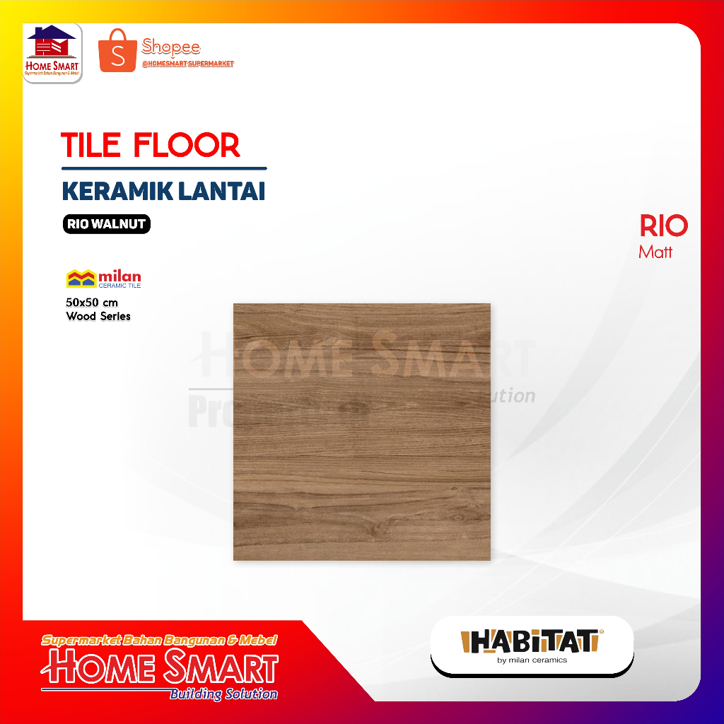 Jual Milan Rio Walnut 50x50 Keramik Lantai Motif Kayu Alami Matt ...