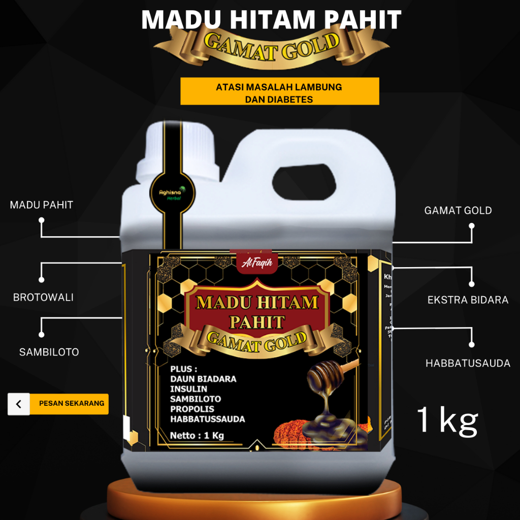 Jual madu hitam pahit gamat gold 1 kg al faqih | Shopee Indonesia