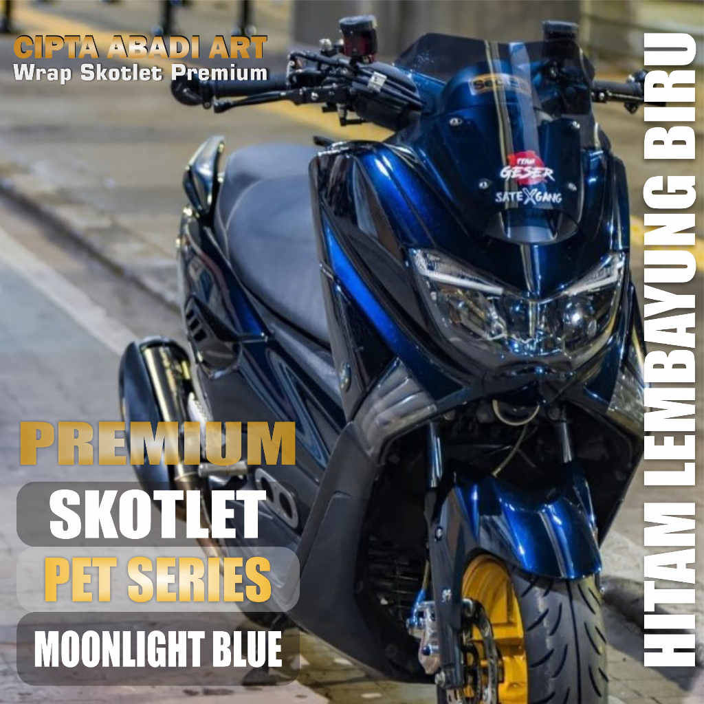 Jual SKOTLET STIKER MOTOR HITAM LEMBAYUNG BIRU SKOTLET MOONLIGHT BLUE ...
