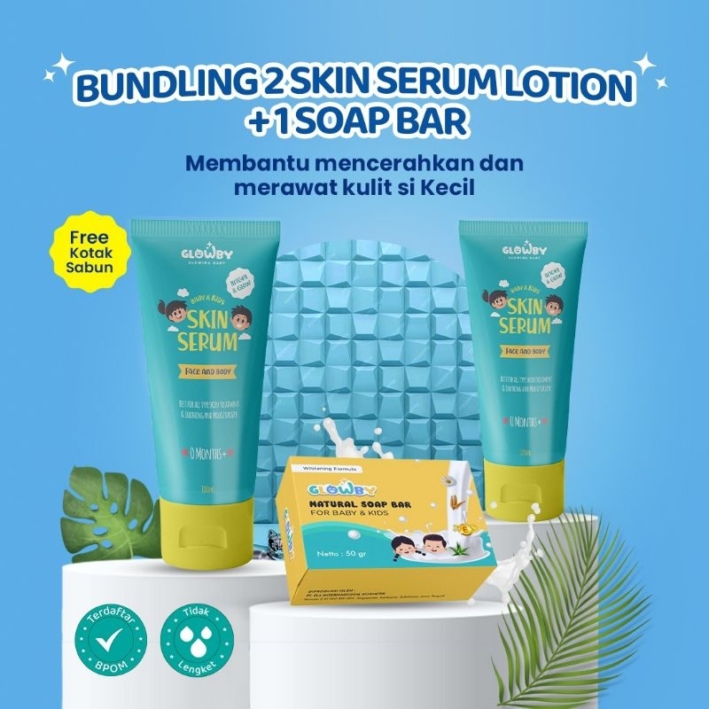 Jual (Glowby) Skin Serum Lotion 2 Pcs Dan Satu Pcs Soap Bar Gratis ...