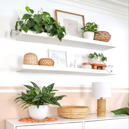 Jual Rak dinding kayu Lebar 10 cm 1 set Floating shelves ambalan 40cm ...