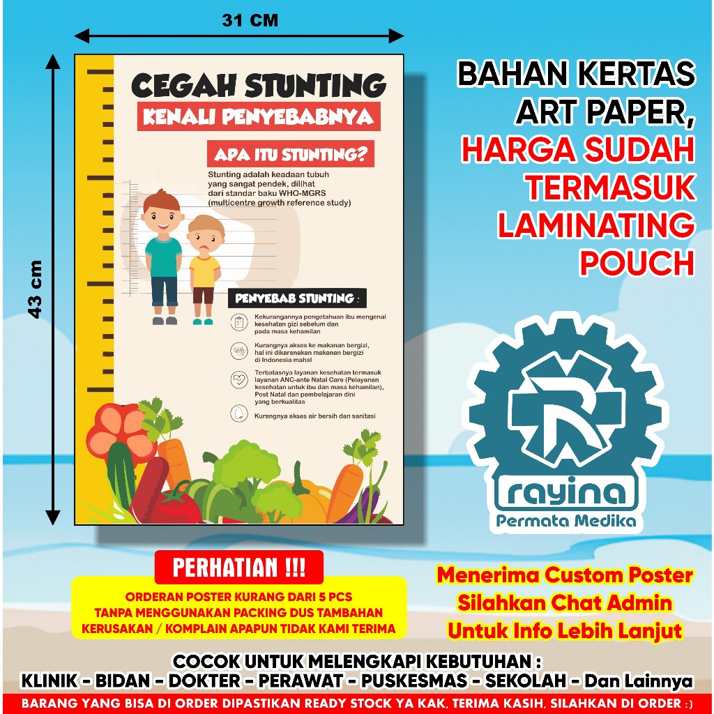 Jual Poster Cegah Stunting Kenali Penyebabnya | Shopee Indonesia