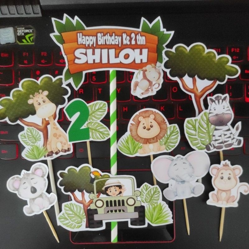 Jual cake topper hiasan kue animal zoo kebun binatang lucu 250424safari ...