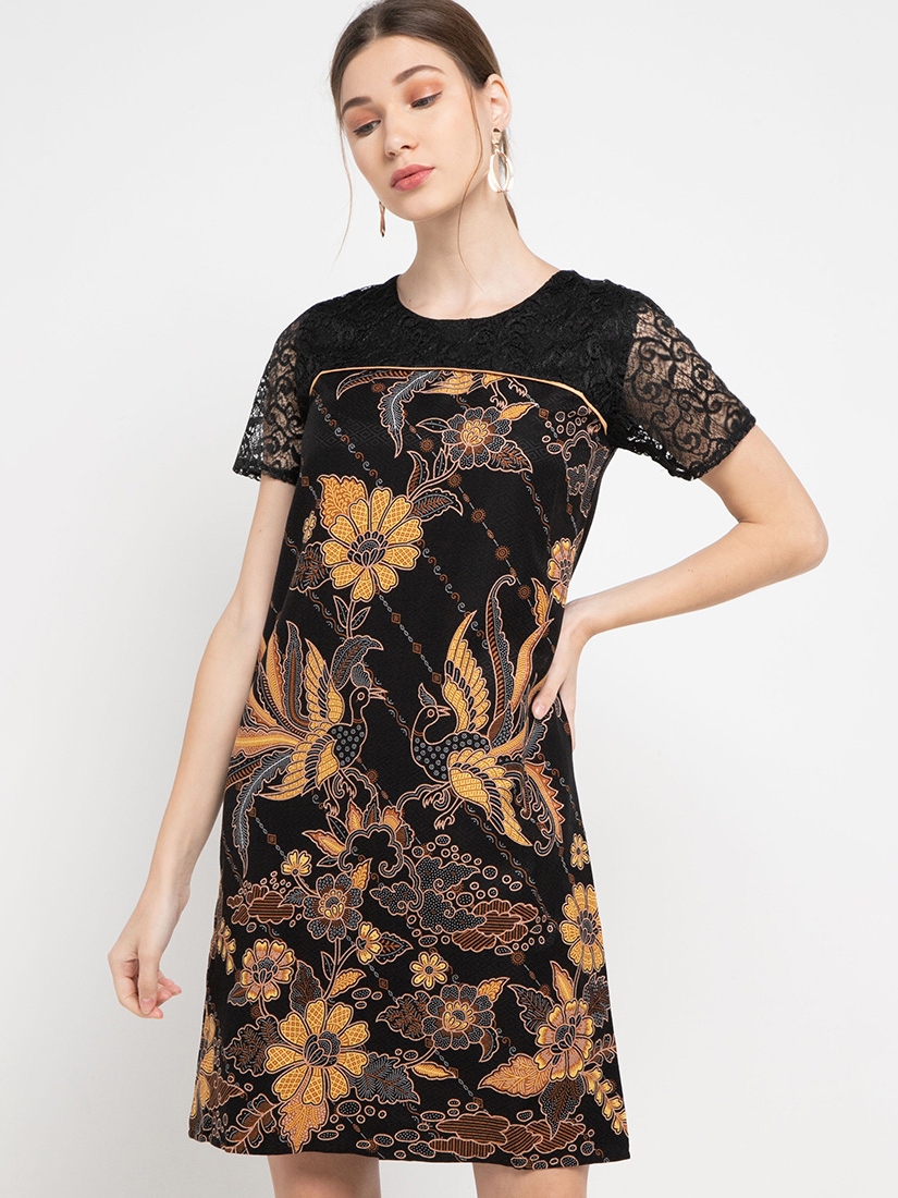 Jual Rianty Batik Premium Wanita Dress Furing Dobby Breza Brezo ...