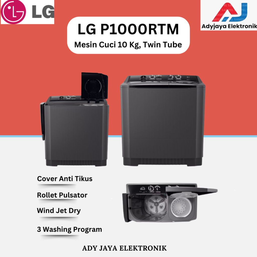 Jual MESIN CUCI 2 TABUNG LG P1000RTM | Shopee Indonesia