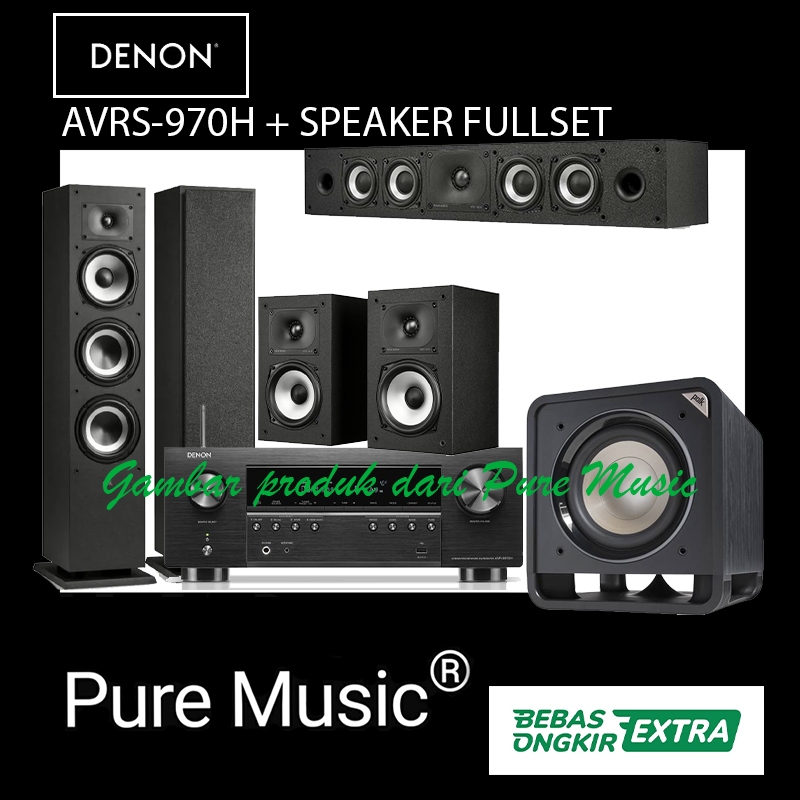 Jual Paket Denon AVRS970H 5.1 | Atmos | Polk Audio Full Set Speaker ...