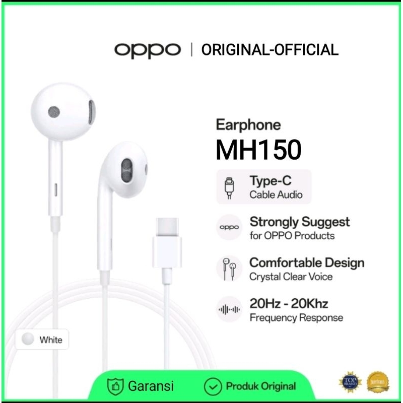 Jual Headset OPPO ORIGINAL Stereo EARPHONE (TYPE-C) | Shopee Indonesia