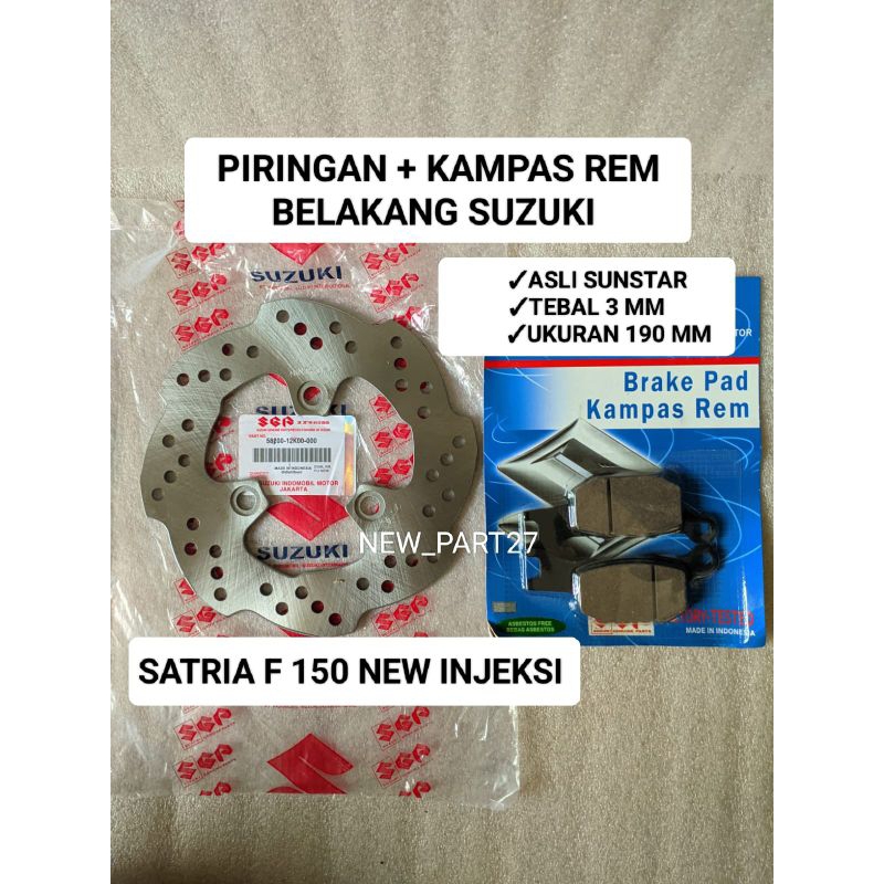 Jual Piringan Kampas Rem Belakang Suzuki Satria Fu New Injeksi