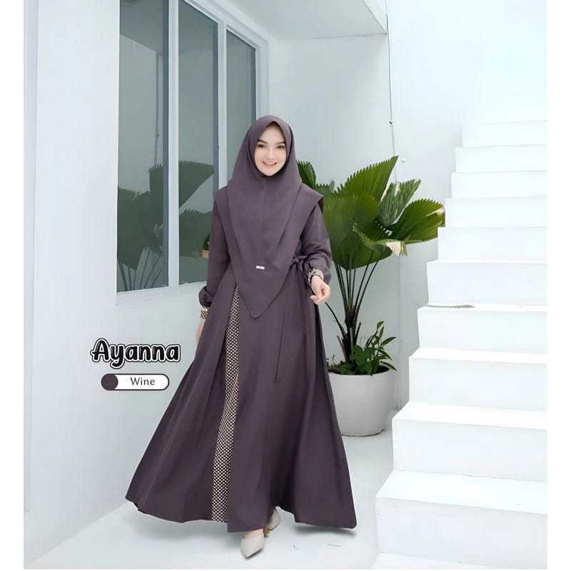 Jual Ayana Set Hijab Gamis Syari Set Hijab Kekinian Gamis Perempuan
