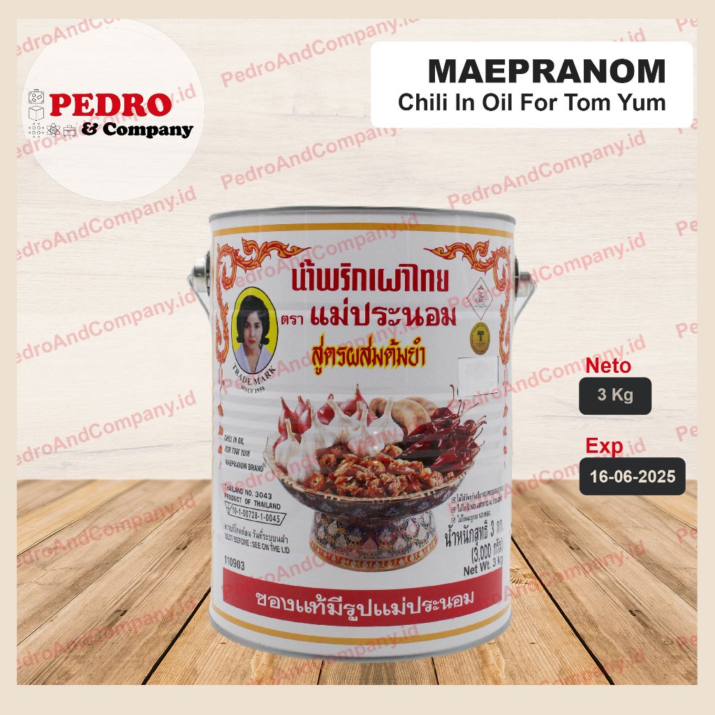 Jual Mae pranom thai chili tom yum 3 kg chilli tom yam tomyum kaleng Shopee Indonesia