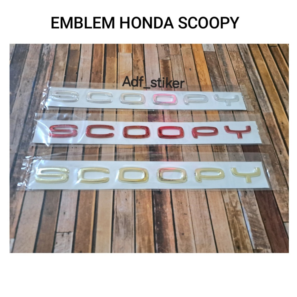 Jual Emblem Scoopy Timbul D Emblem Logo Scoopy Gold