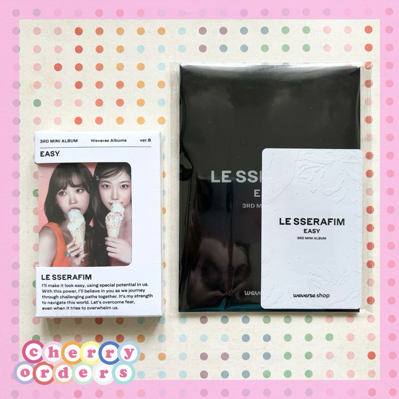 Jual (SEALED) LE SSERAFIM 3rd Mini Album : EASY ~ Weverse Album Ver B ...