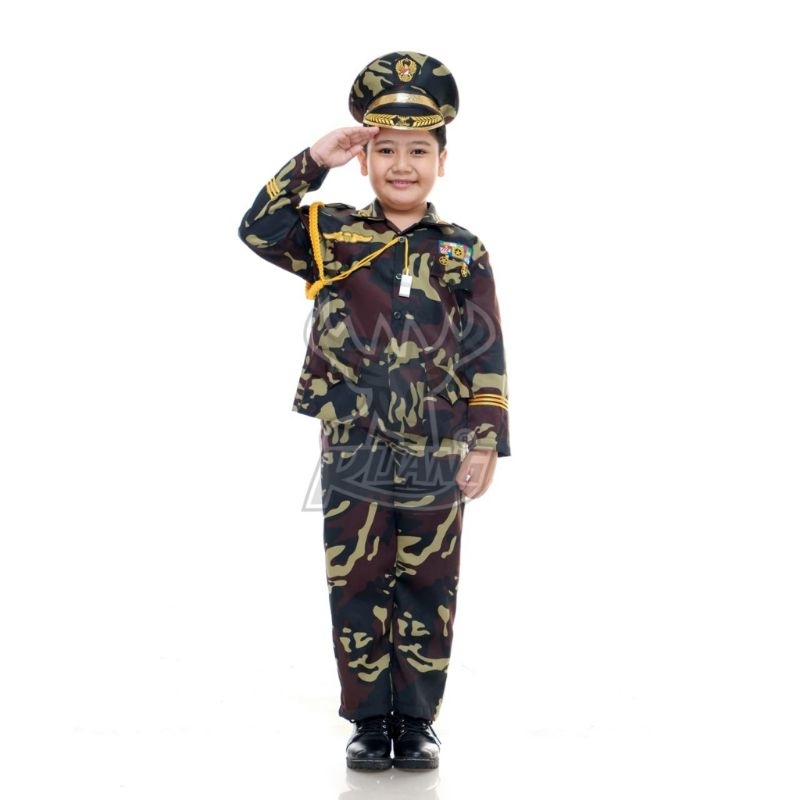 Jual Baju seragam TENTARA anak setelan TNI cilik Kostum profesi