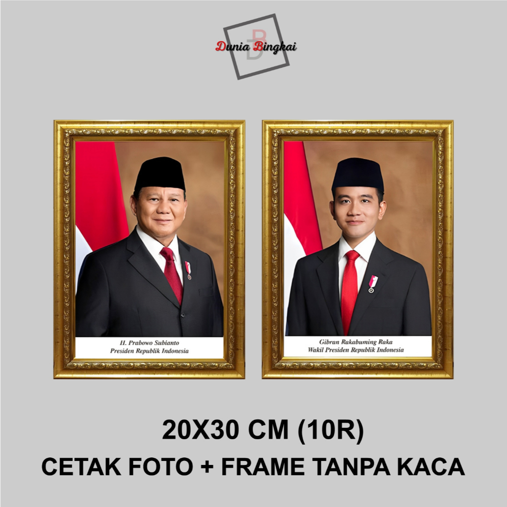 Jual Cetak Foto Presiden Dan Wakil Indonesia Bingkai Prabowo Gibran Terbaru 2024 Shopee Indonesia