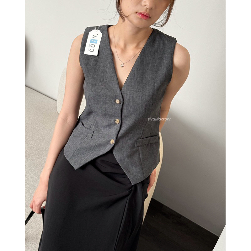 Jual SIVALI Haein Vest - Atasan Rompi Wanita Basic Classic - Sleeveless ...