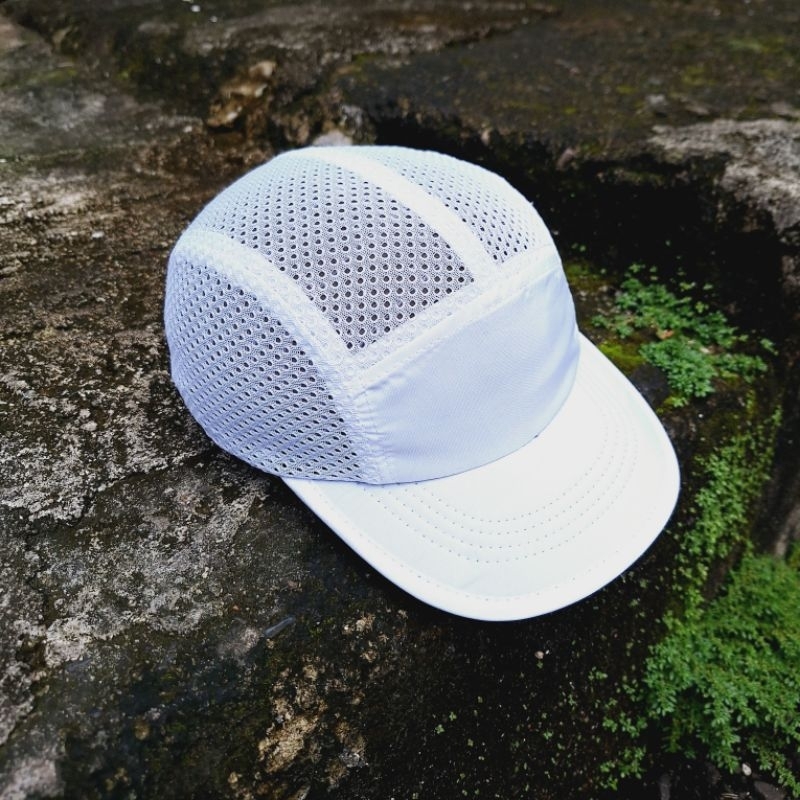 Jual runningcaps full mesh white | Shopee Indonesia