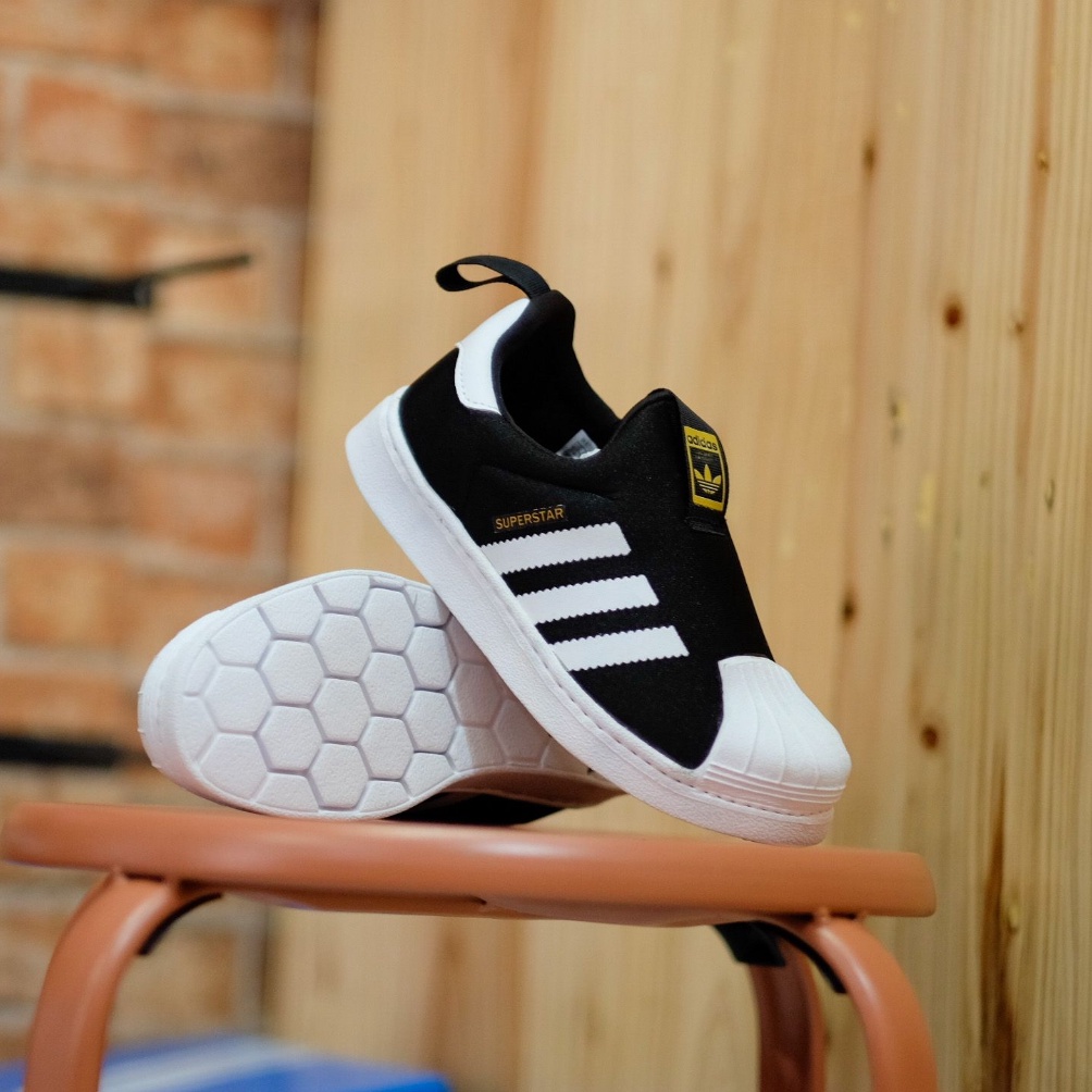 ART E95F Sepatu anak Slip On Adidas Superstar Kids 36 C Black White Best Seller