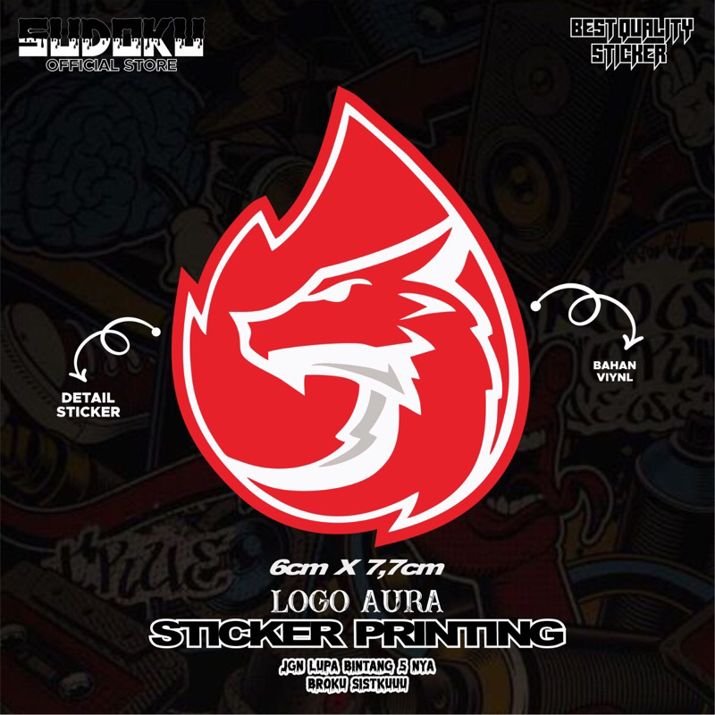 Jual STICKER STIKER PRINTING LOGO AURA FIRE MOBILE LEGENDS BANG BANG ...