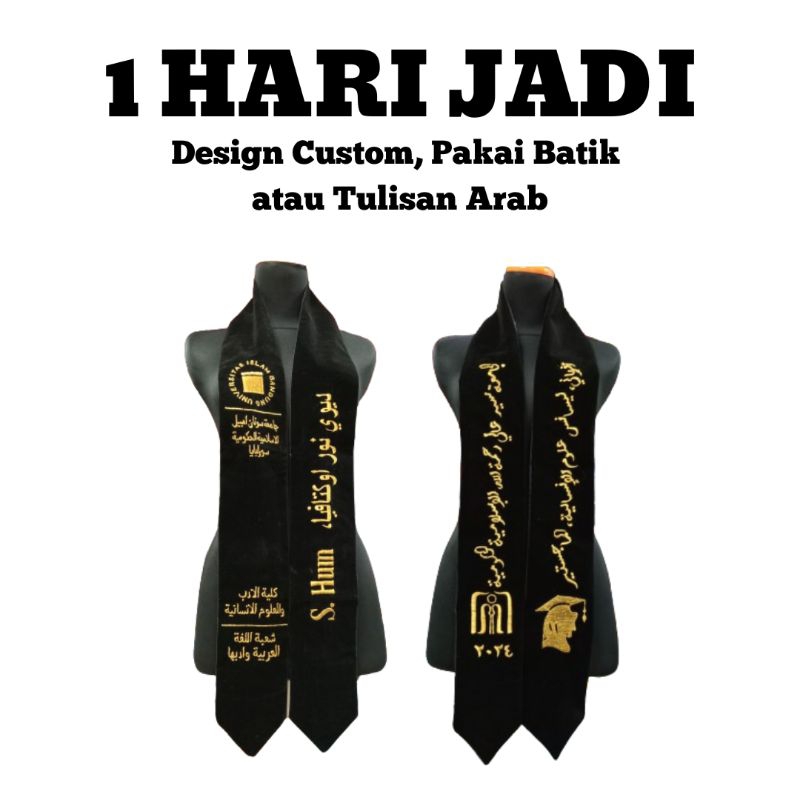 Jual 1 HARI JADI Selempang Kalung Pakai Batik atau Tulisan Arab, Design ...