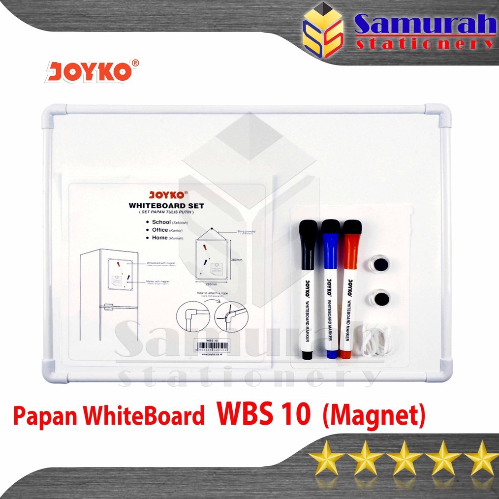 Jual Papan Whiteboard Set Magnetic Joyko WBS 1 Papan WB Putih Magnet ...